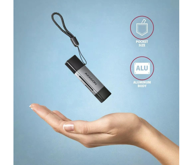 AXAGON CRE-DAC, USB-C + USB-A 3.2, 2-slot & lun SD/microSD, UHS-I - 1353404 - zdjęcie 3